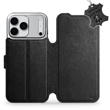 Mobiwear Kožené flip pouzdro pro Apple iPhone 17 Pro Max černé tok és táska