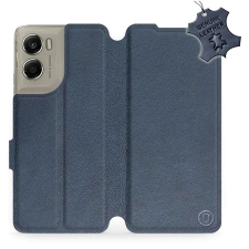 Mobiwear Kožené flip pouzdro pro Motorola Edge 70 modré tok és táska