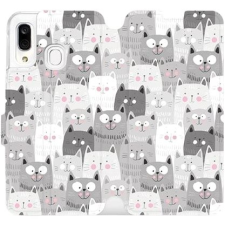 Mobiwear M099P Samsung Galaxy A40 flipes tok - cicák tok és táska