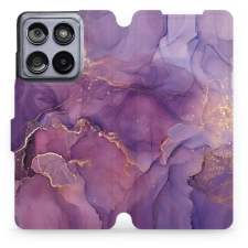 Mobiwear Motorola Edge 60 Fusion flip tok - lila márvány (5907861001007) tok és táska