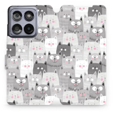 Mobiwear Motorola Edge 60 Fusion flip tok - macskák (5907861000192) tok és táska