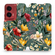 Mobiwear Motorola Moto G35 flip tok - zöld rét (5906511903951) tok és táska