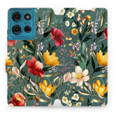 Mobiwear Motorola Moto G75 5G flip tok - zöld rét (5906511907232) tok és táska