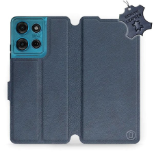 Mobiwear Motorola Moto G75 5G kék bőr flip tok tok és táska