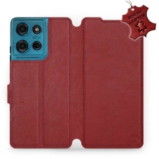 Mobiwear Motorola Moto G75 5G sötétpiros bőr flip tok (5906511906280) tok és táska