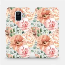 Mobiwear MP02S Samsung Galaxy A6 (2018) flipes tok - pasztell virágok tok és táska