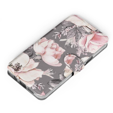 Mobiwear MX06S Samsung Galaxy S22 flipes tok - virágok szürke alapon (5904808019491) tok és táska