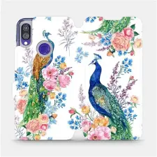 Mobiwear MX08S Xiaomi Redmi Note 7 flipes tok - pávák tok és táska