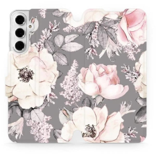 Mobiwear Samsung Galaxy A16 4G / 5G flip tok - virágok tok és táska