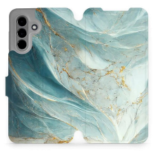 Mobiwear Samsung Galaxy A36 flip tok - zöldes márvány tok és táska