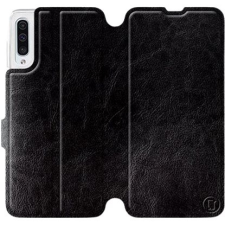 Mobiwear Samsung Galaxy A50 fekete flipes tok szürke belsővel tok és táska