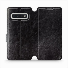 Mobiwear Samsung Galaxy S10 fekete flipes tok szürke belsővel tok és táska