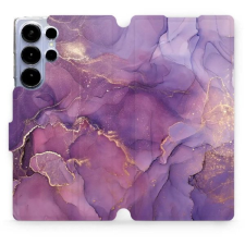 Mobiwear Samsung Galaxy S25 Ultra flip tok - lila márvány tok és táska