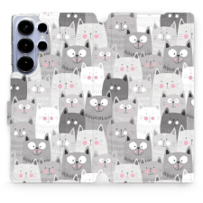 Mobiwear Samsung Galaxy S25 Ultra flip tok - macskák tok és táska