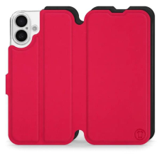 Mobiwear Soft Touch Apple iPhone 16 Plus piros / fekete flip tok tok és táska