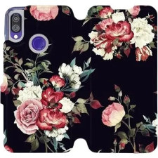Mobiwear VD11P Xiaomi Redmi Note 7 flipes tok - rózsák fekete alapon tok és táska