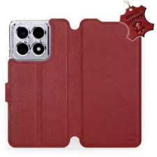 Mobiwear Xiaomi 14T Pro sötétpiros bőr flip tok (5906511511729) tok és táska