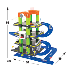 Mochtoys Négyszintes garázs szett 1 darab kisautóval autópálya és játékautó