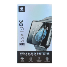 Mocolo kijelzővédő üveg (3D full cover, íves, karcálló, 9H) FEKETE [Apple Watch Series SE 44mm] (5996457837847) okosóra kellék