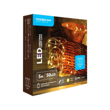 Modee Karácsonyi LED Füzér Réz Elemes C1010 (50LED/5m/10cm) warm karácsonyfa izzósor