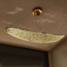  Modern csillár kristállyal, PRAGA, 31W, 80 cm-es hossz, arany, állítható magasság világítás