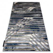 Modern DE LUXE 460 Vonalak - Structural sötétkék / arany 120x170 cm lakástextília