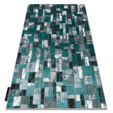 Modern DE LUXE 6768 Geometriai - Structural zöld / antracit 200x290 cm lakástextília