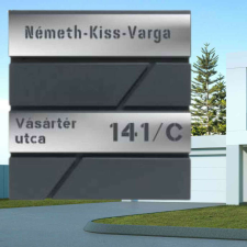 Modern feliratos postaláda névtáblával-utcanévvel-házszámmal postaláda