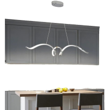  Modern függő fény, állítható tompítás, távirányító, Ezüstös 930 mm, Tompítható távvezérlővel világítás