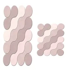  Modern Hullámminta Fürdőszoba Szőnyeg Szett - 2 db - 50x60cm &amp; 60x100cm lakástextília