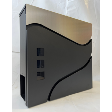  Modern postaláda íves - fekete - inox színben postaláda