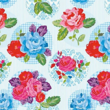 Modern Rose blue papírszalvéta 33x33cm,20db-os asztalterítő és szalvéta