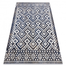 Modern szőnyeg MUNDO E0561 gyémánt, cikcakk 3D szabadtéri kék / bézs 180x270 cm lakástextília