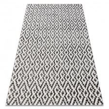 Modern szőnyeg MUNDO E0621 geometriai szabadtéri bézs / fekete 140x190 cm lakástextília