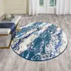 Modern szőnyeg Mykonos 7125 (Cream-Navy) Kerek 100cm Krém-Kék AKCIÓS