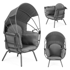 ModernHome Cocoon kerti karosszék összecsukható baldachinnal, szürke ModernHome kerti bútor
