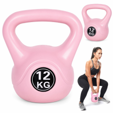 ModernHome Kettlebell súlyzó 12 kg - Rózsaszín kézisúlyzó