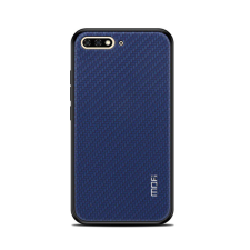 MOFI HONOR műanyag telefonvédő (szilikon keret, bőr hatású hátlap, fonott minta) SÖTÉTKÉK [Huawei Y6 (2018)] (5996457780808) tok és táska