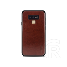MOFI Samsung Galaxy Note 9 tok (szilikon keret, bőr hatású hátlap, sötétbarna) tok és táska