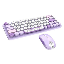 MOFII iBean Pro angol vezeték nélküli billentyűzet + egér lila (6950125751711) (iBean Pro Purple) billentyűzet