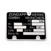 MOGA Típusazonosító tábla Blanko MOGA Zündapp Mopedhez, C, CS, CX, Hai, KS, GTS, M, ZD
