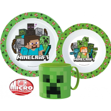 Mojang Minecraft étkészlet, micro műanyag szett 265 ml-es bögrével babaétkészlet