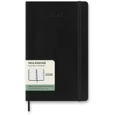 Moleskine 2026 L vízszintes heti, puha borító, fekete naptár, kalendárium