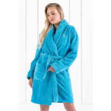 Momenti Per Me Victoria bolyhos fürdőköpeny, türkizkék, hímzéssel M női köntös