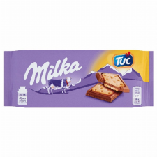 Mondelez Hungária Kft. Milka Tuc alpesi tejcsokoládé sós krékerrel 87 g csokoládé és édesség