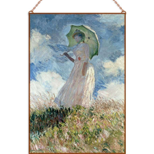  Monet - Hölgy napernyővel üvegkép dekoráció