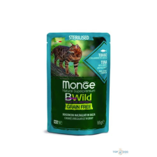 Monge BWild Grain Free Cat 85g Sterilised - Tonhal, Garnéla és zöldségek macskaeledel