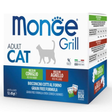Monge Cat Grill Multibox Adult nyúl-bárány 12x85g macskaeledel