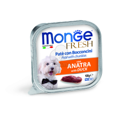  Monge Dog Fresh paté húsdarabokkal - kacsa 100 g kutyaeledel