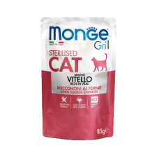 Monge Grill Sterilised Alutasakos Macskaeledel (Borjú) - 85 g macskaeledel